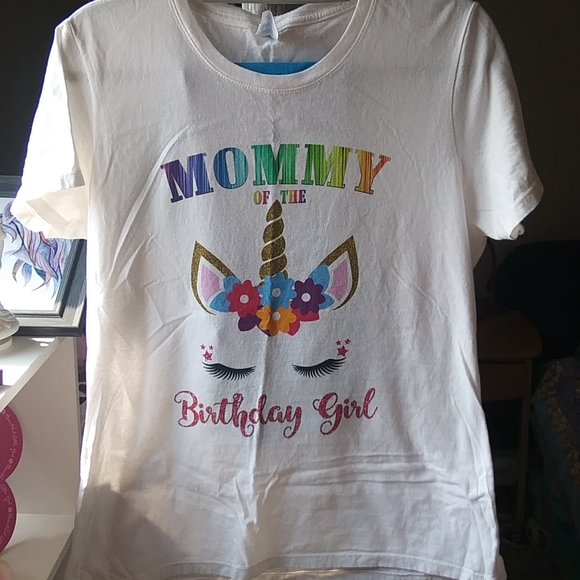 'Mommy of the Birthday Girl' Unicorn Shirt L n Leggings OSFM - Picture 2 of 8